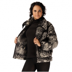 Женская куртка "Автоледи" (меринос леопард чёрный)